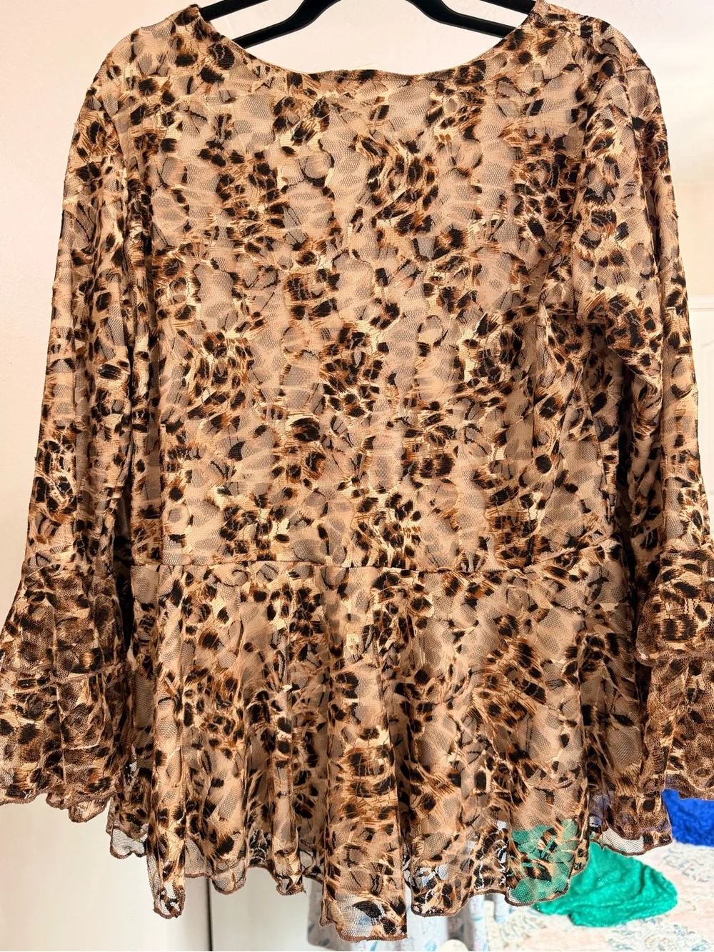 Womens Brown Leopard Print Tunic Top - Picture 4 of 4